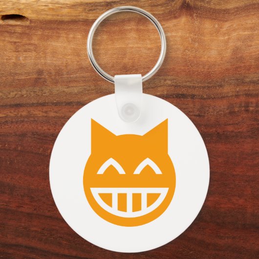 Grinning Emoji Cat Sleutelhanger (Voorkant)