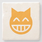 Grinning Emoji Cat Stenen Onderzetter (Voorkant)