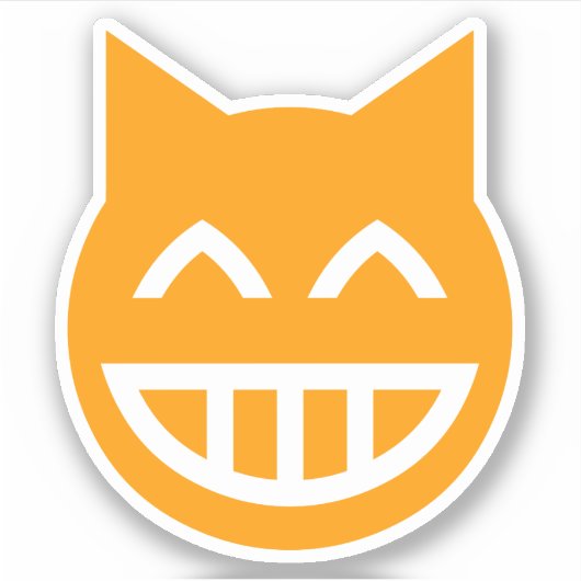 Grinning Emoji Cat Sticker (Voorkant)
