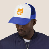Grinning Emoji Cat Trucker Pet (In situ)