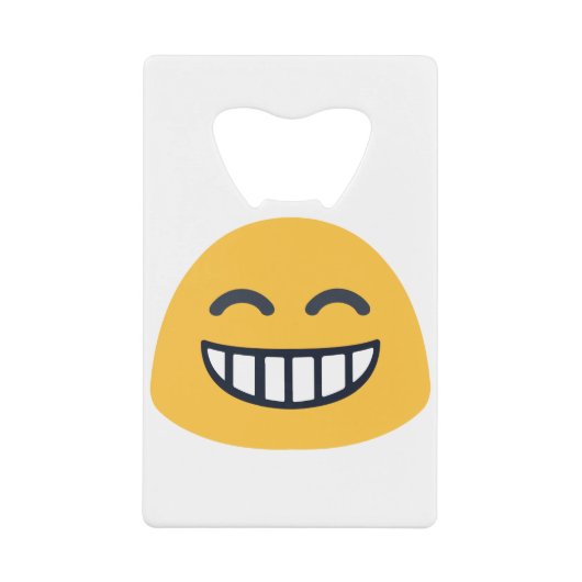 Grinning Emoji Creditkaart Flessenopener (Voorkant)
