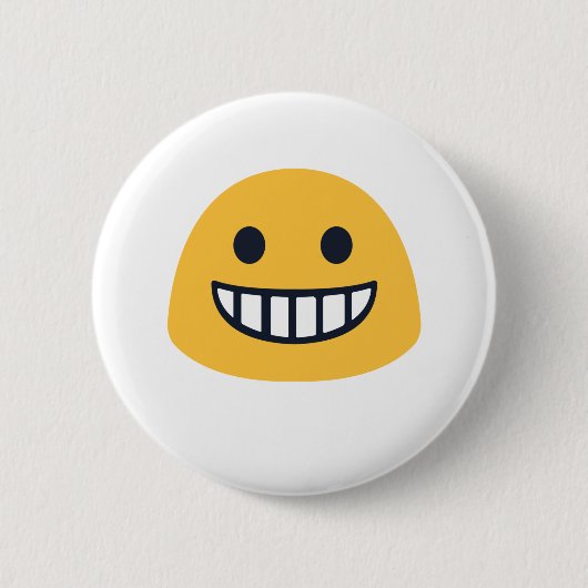 Grinning Emoji Ronde Button 5,7 Cm (Voorkant)