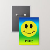 Grinning Face Classic Gepersonaliseerd Button (Voorkant / Achterkant)