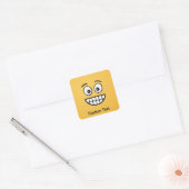 Grinning Gezicht met Open Ogen Classic Ronde Stick Vierkante Sticker (Envelop)