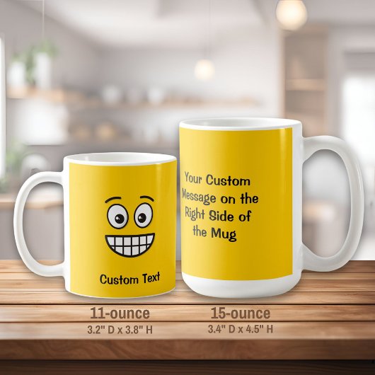 Grinning Gezicht met Open Ogen Koffie Mok