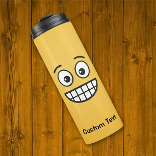 Grinning Gezicht met Open Ogen Thermische Tumbler Thermosbeker