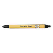Grinning gezicht met open ogen zwarte inkt pen (Voorkant)