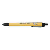 Grinning gezicht met open ogen zwarte inkt pen (Bodem)