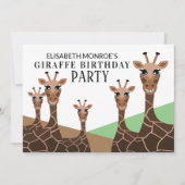 Grinning Giraffes, Giraffe verjaardagsfeestje Kaart (Voorkant)