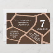 Grinning Giraffes, Giraffe verjaardagsfeestje Kaart (Achterkant)