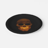 Grinning Gold Skull Halloween Papieren Bordje (Gekanteld)