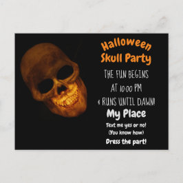 Grinning Gold Skull op zwarte uitnodiging