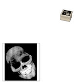 Grinning Golden Skull Halloween Party Rubberstempel (Gestempeld)