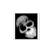 Grinning Golden Skull Halloween Party Rubberstempel (Afrduk)