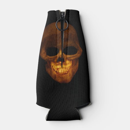 Grinning gouden schedel gespleten hoofd flesjeskoeler (Achterkant)