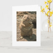 Grinning Groundhog Wenskaart Kaart (Gele Bloem)