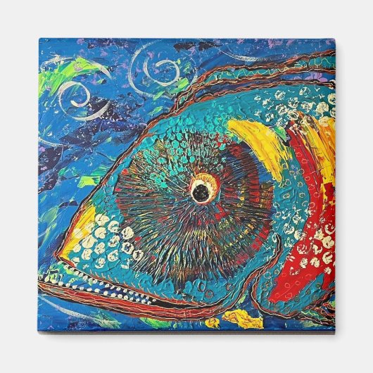 Grinning Grouper vismagneet Magneet (Voorkant)