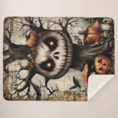 Grinning Grove - Waar schaduwen glimlachen Sherpa Deken (Voorkant (horizontaal))