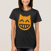 Grinning Grunge Cat Emoji T-shirt (Voorkant)