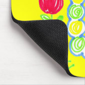 Grinning Happy Caterstyle gele achtergrond Muismat (Hoek)