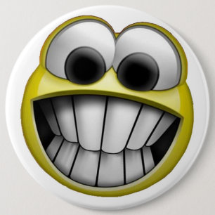 Grinning Happy Face Ronde Button 6,0 Cm