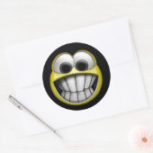 Grinning Happy Face Ronde Sticker (Envelop)