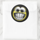Grinning Happy Face Ronde Sticker (Tas)