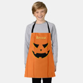 Grinning Jack O' Lantaarn Pompoen Halloween Kinder Schort (Gedragen)