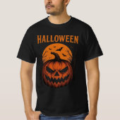 Grinning Jack-O'-Lantern & Bats Classic Halloween T-shirt (Voorkant)