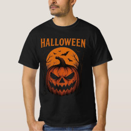 Grinning Jack-O'-Lantern & Bats Classic Halloween T-shirt