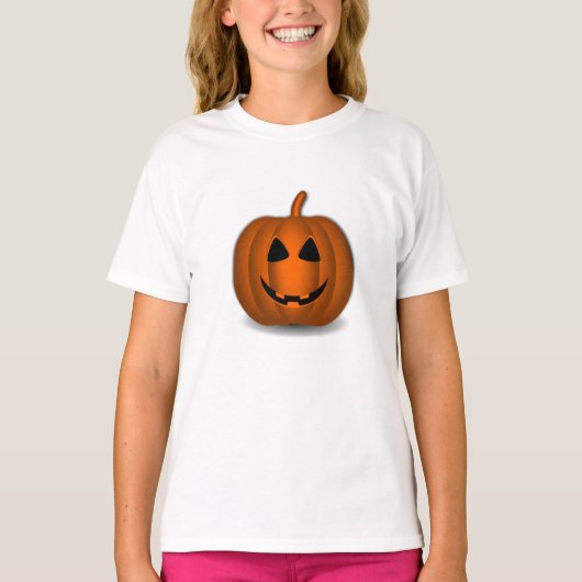 Grinning Jack o' Lantern Kinder Ringer T-Shirt (Voorkant)