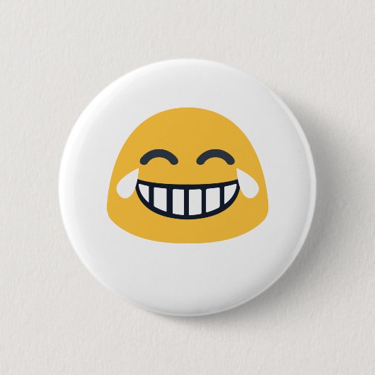 Grinning Joy Emoji Ronde Button 5,7 Cm (Voorkant)