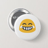 Grinning Joy Emoji Ronde Button 5,7 Cm (Voorkant /achterkant)