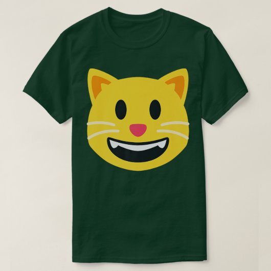 Grinning Kat Emoticon gelukkig lachend Gezicht Pre T-shirt (Design voorkant)