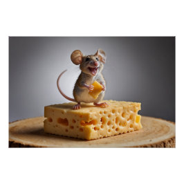 Grinning Mouse en kaas Perfect Poster