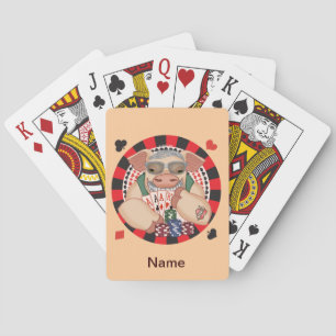 Grinning Pig aangepaste poker speelkaarten
