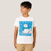 Grinning Polar Beer en Sneeuwman T-shirt (Voorkant volledig)