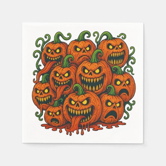 Grinning Pumpkin Halloween Servet (Voorkant)