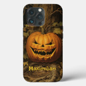 Grinning Pumpkin Halloween Uw Aangepaste Naam Case-Mate iPhone Case (Achterkant)