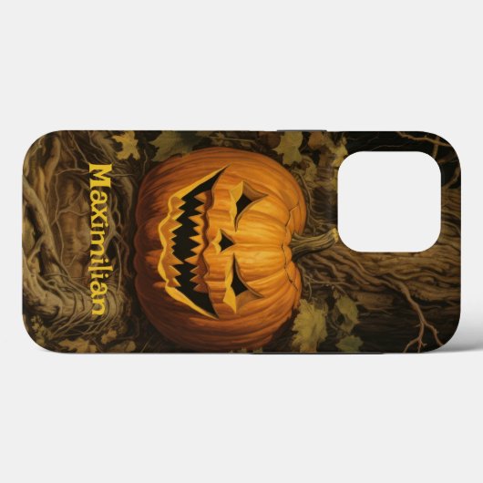 Grinning Pumpkin Halloween Uw Aangepaste Naam Case-Mate iPhone Case (Achterkant (horizontaal))