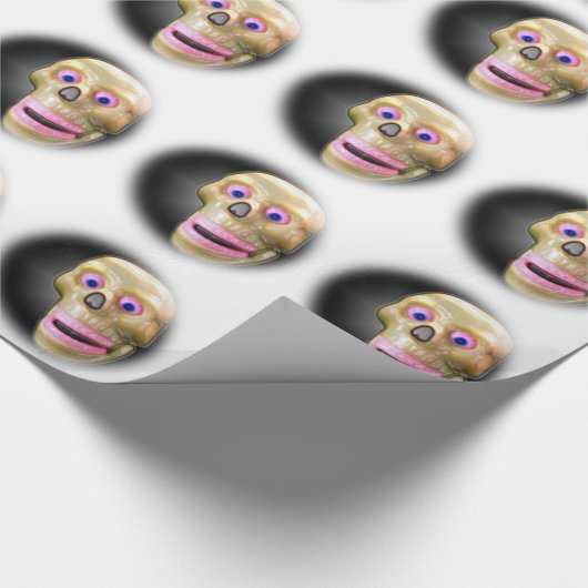 Grinning Schattigee kleur schedel Halloween Cadeaupapier (Hoek)