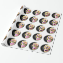 Grinning Schattigee kleur schedel Halloween Cadeaupapier