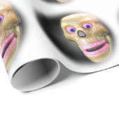 Grinning Schattigee kleur schedel Halloween Cadeaupapier (Rol Hoek)