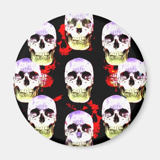 Grinning schedels gothic magneet (Voorkant)
