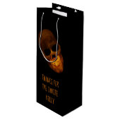 Grinning Skull Halloween Party Wijn Cadeautas (Voorkant Gekanteld)