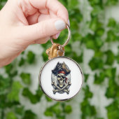 Grinning Skull in Top Hat Sleutelhanger (Hand)