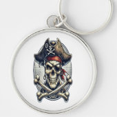 Grinning Skull in Top Hat Sleutelhanger (Voorkant)