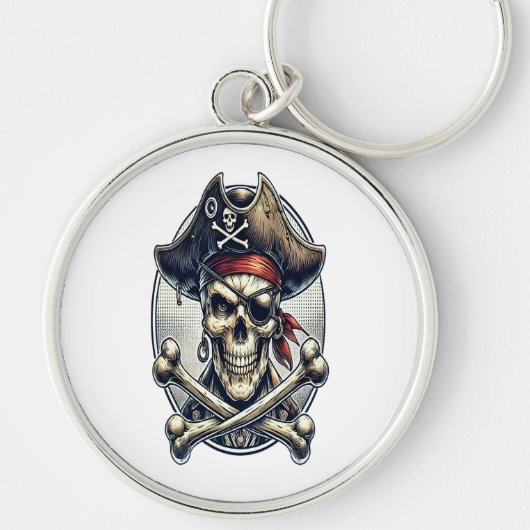 Grinning Skull in Top Hat Sleutelhanger (Voorkant)
