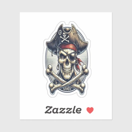 Grinning Skull in Top Hat Sticker (Vel)