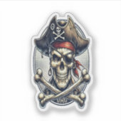 Grinning Skull in Top Hat Sticker (Voorkant)